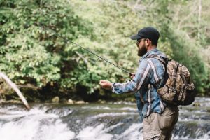 Man fishing outdoor