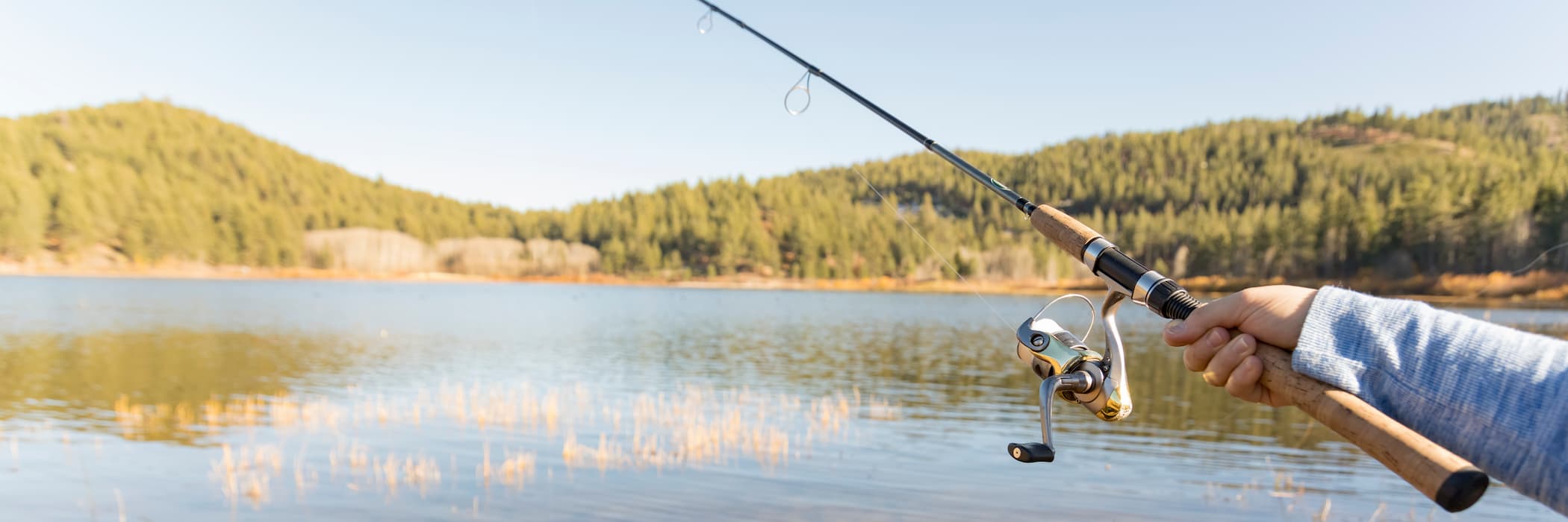 Man fishing at a lake