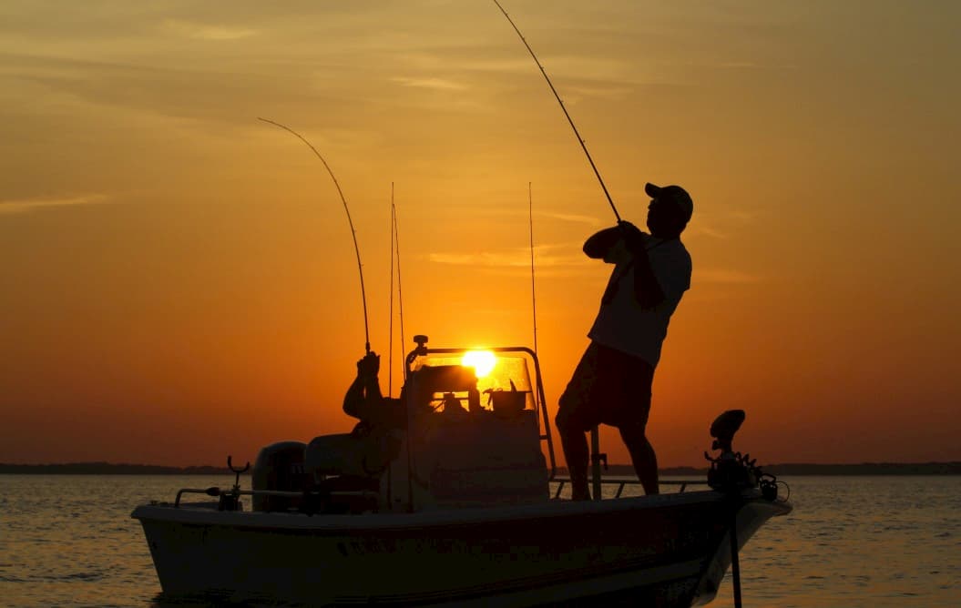 Fishing in the evening