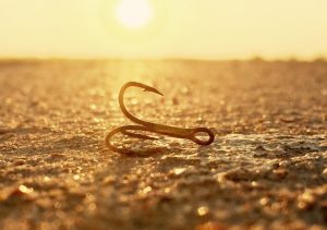 Close up shot of a fishing hook